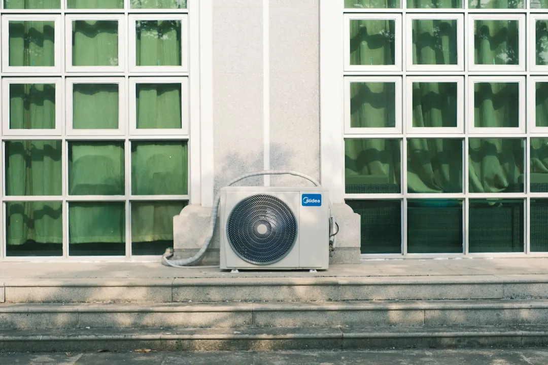 Residential outdoor AC unit installed at a Las Vegas home