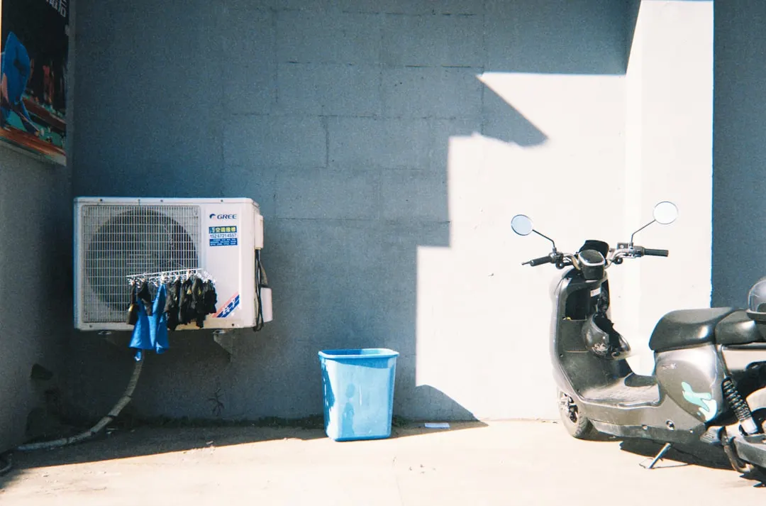 AC tune-up service on residential outdoor unit in Las Vegas