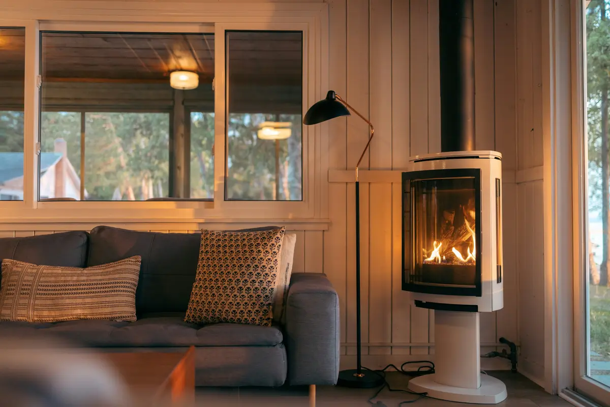 Gas fireplace in a cozy Las Vegas living room