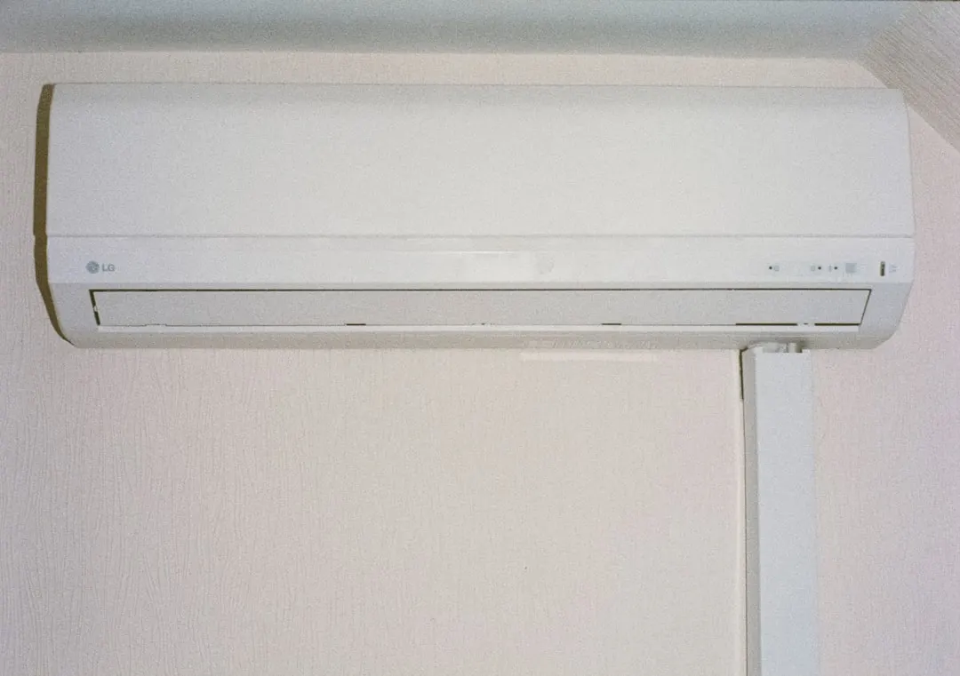 Wall-mounted ductless mini-split indoor unit in a Las Vegas living room