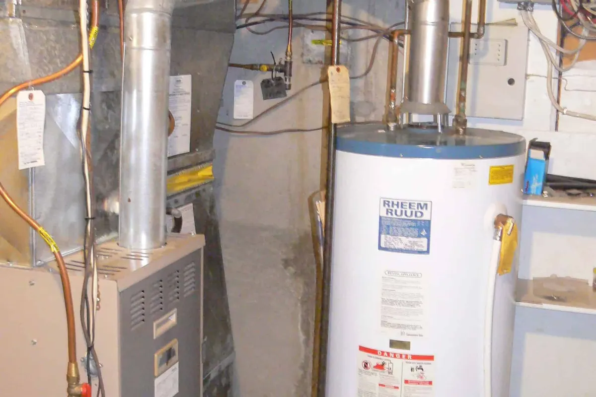 Residential water heater tank in a Las Vegas home