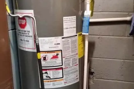 Water heater tank service in a Las Vegas basement